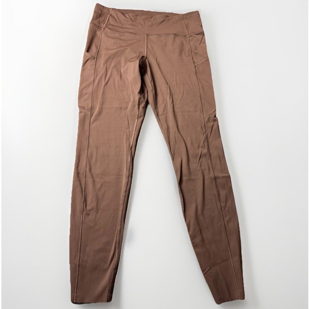 Lululemon Fast Free 7/8 Tight II Leggings Womens 12 Brown Nulux Athleisure